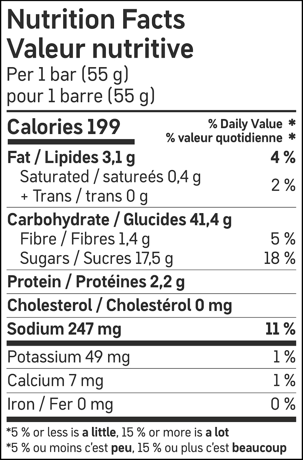 Informations nutritionnelles
