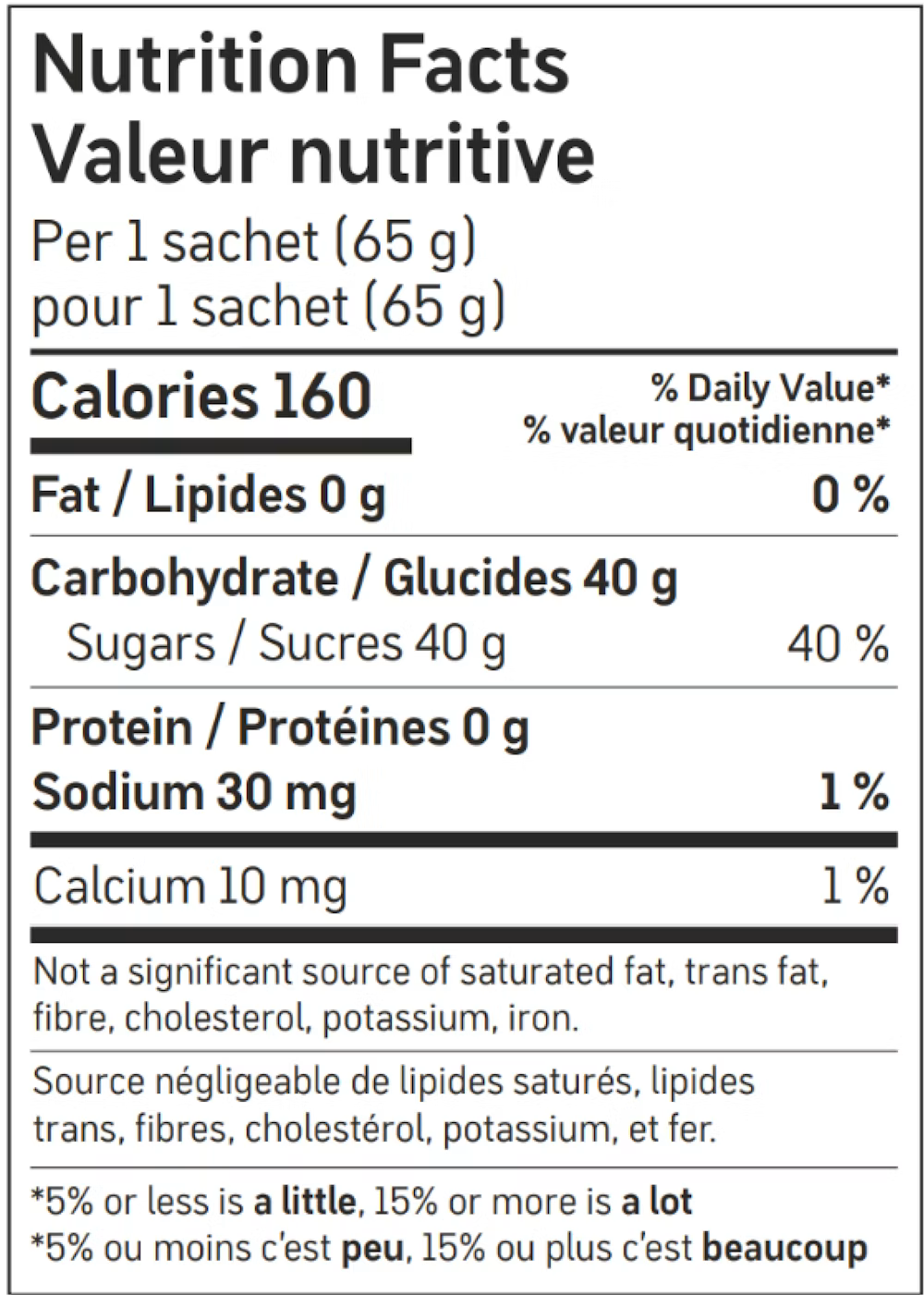 Informations nutritionnelles