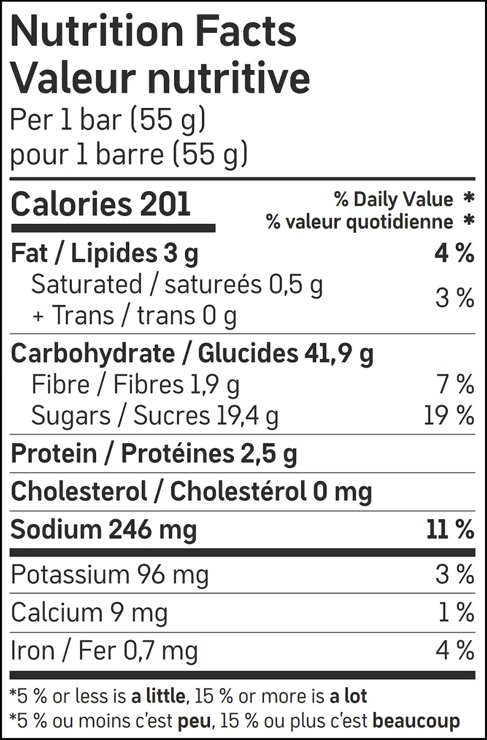 Informations nutritionnelles
