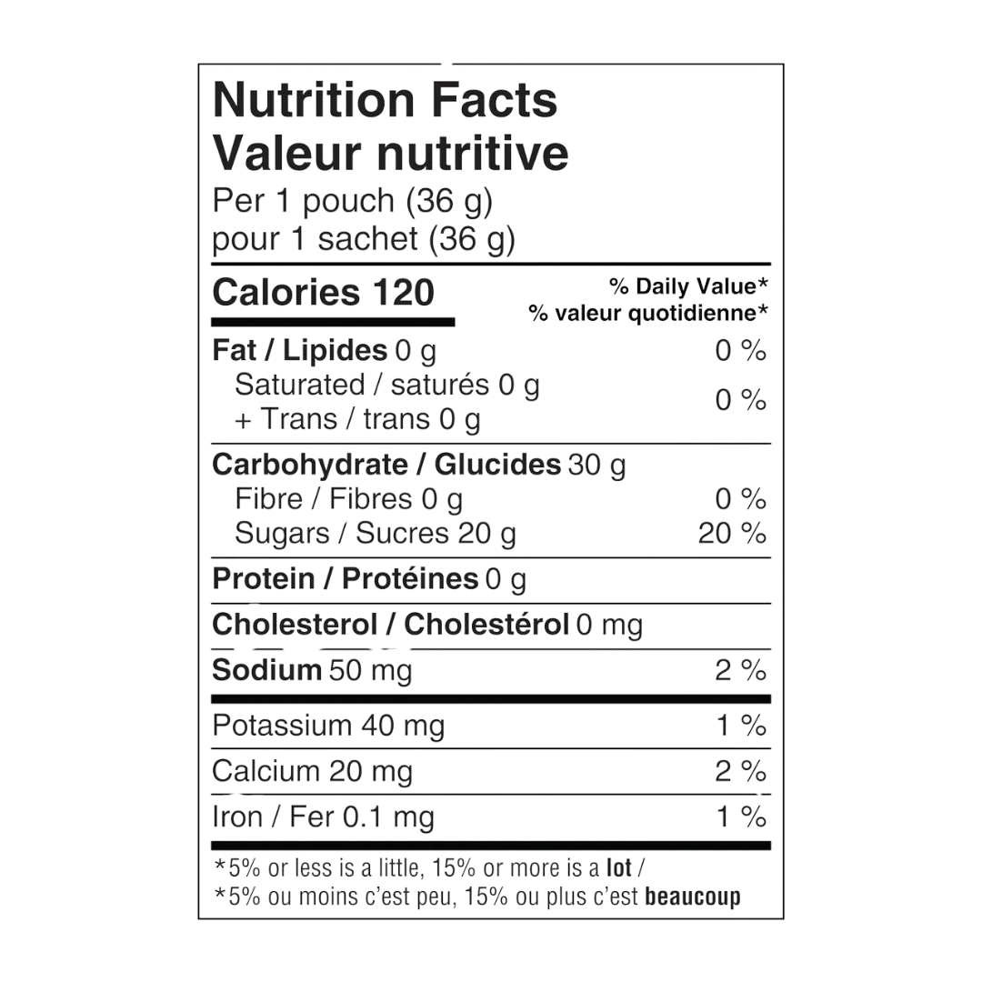 Informations nutritionnelles