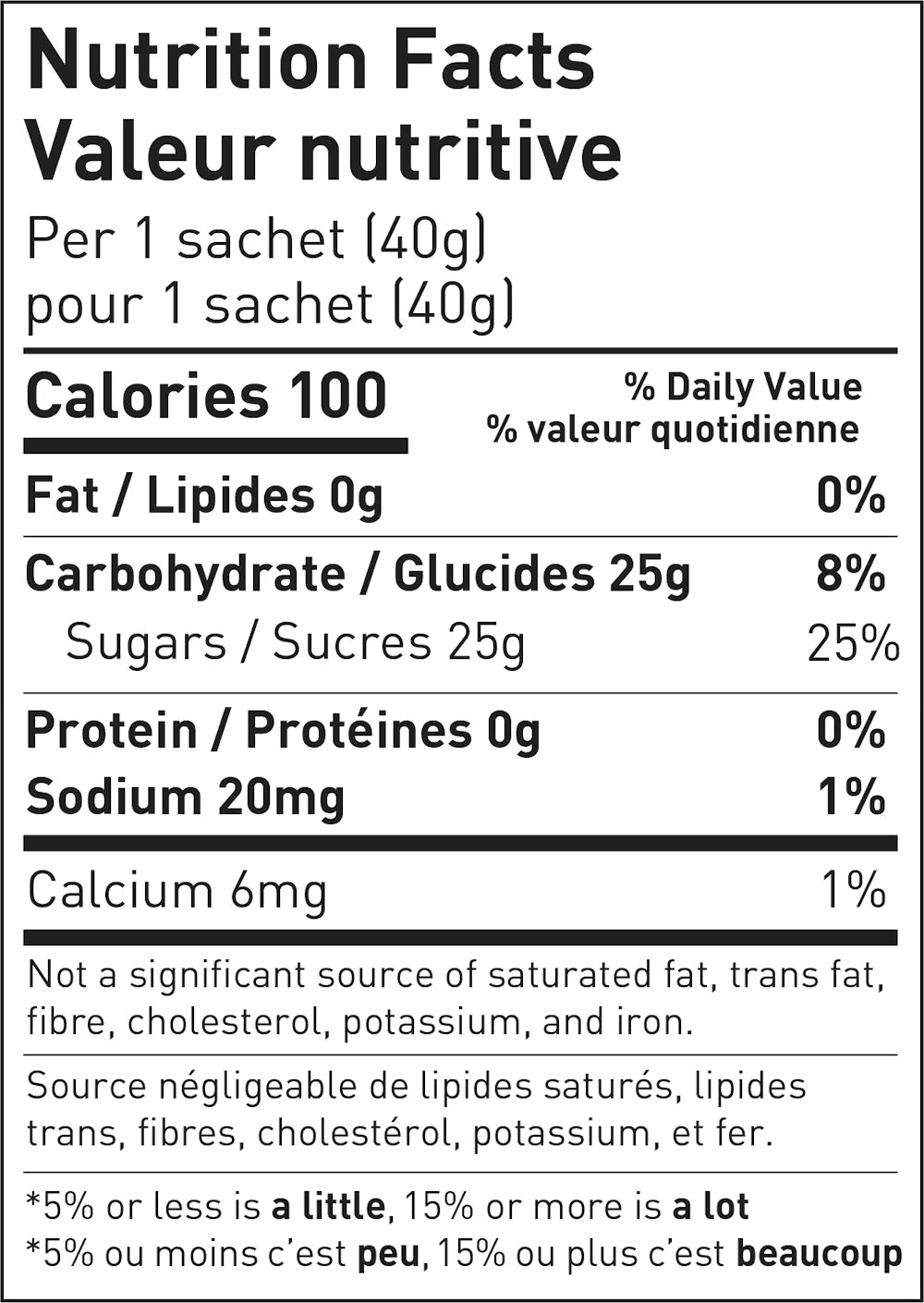 Informations nutritionnelles