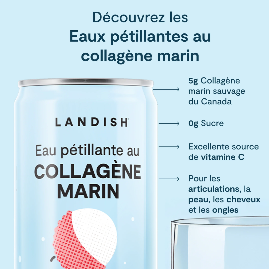 LANDISH - Collagène Marin Eau pétillante (6 unités)