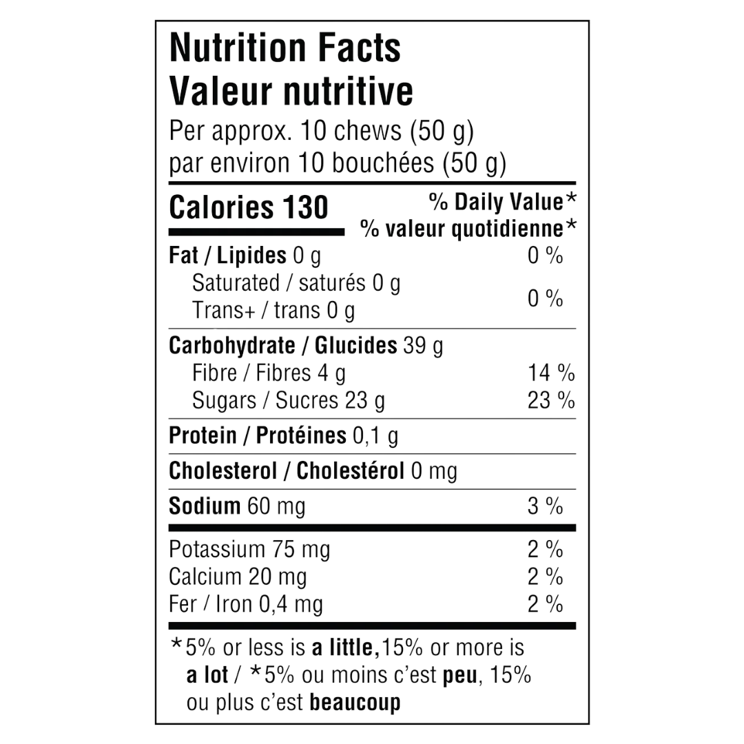 Informations nutritionnelles